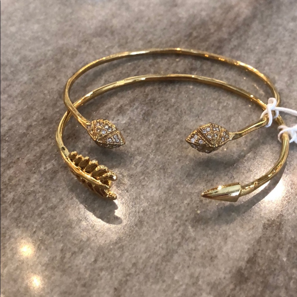 Stella and Dot gold skinny bangle bracelets